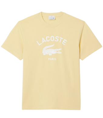 Мужская теннисная футболка Lacoste Signature Print Cotton - yellow