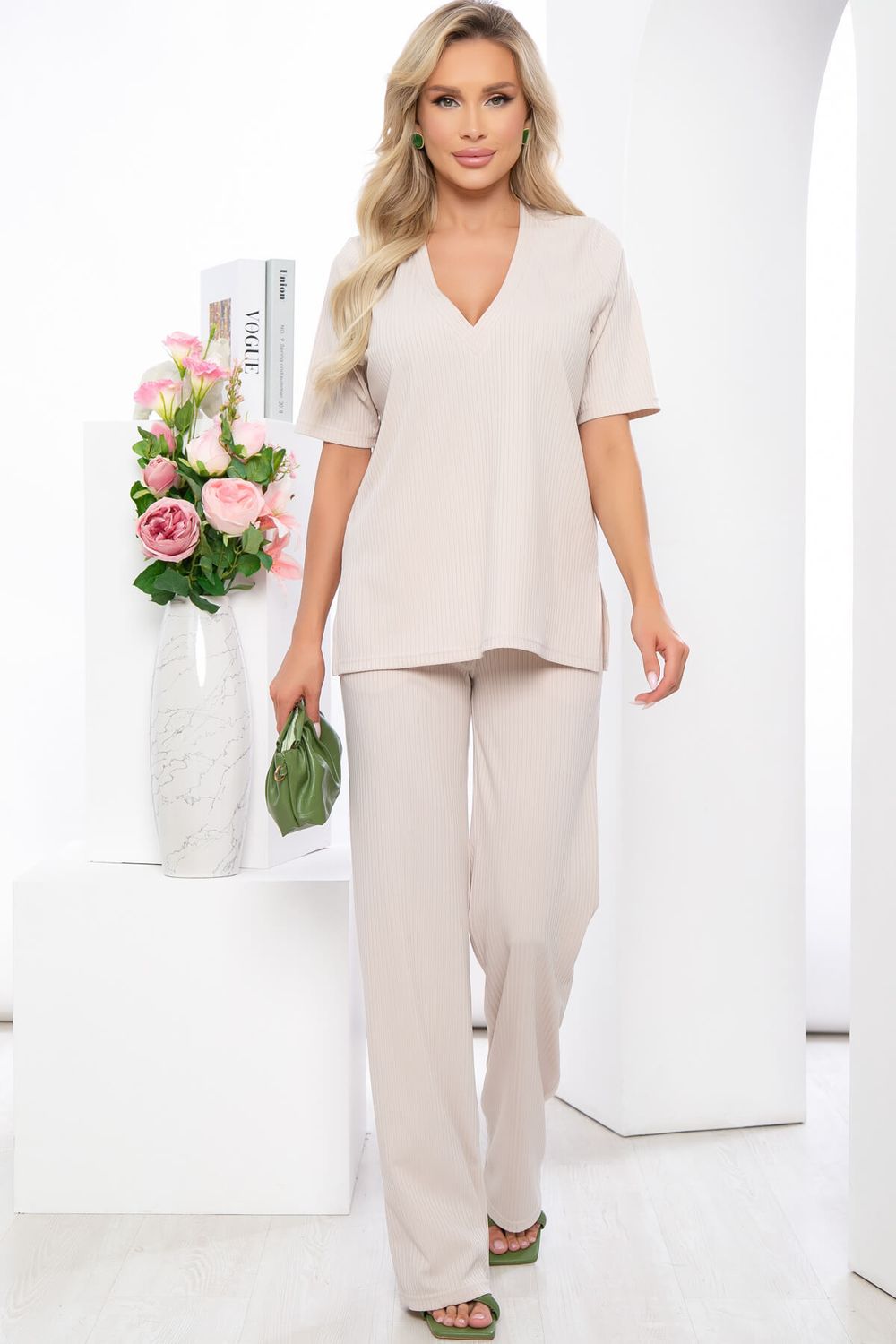 Костюм брючный "Дина" (экрю) К5355 LT Collection