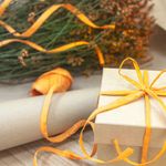 Лента (0,5 см*10 м) Рафия, Кремово-оранжевый микс, 3 шт.