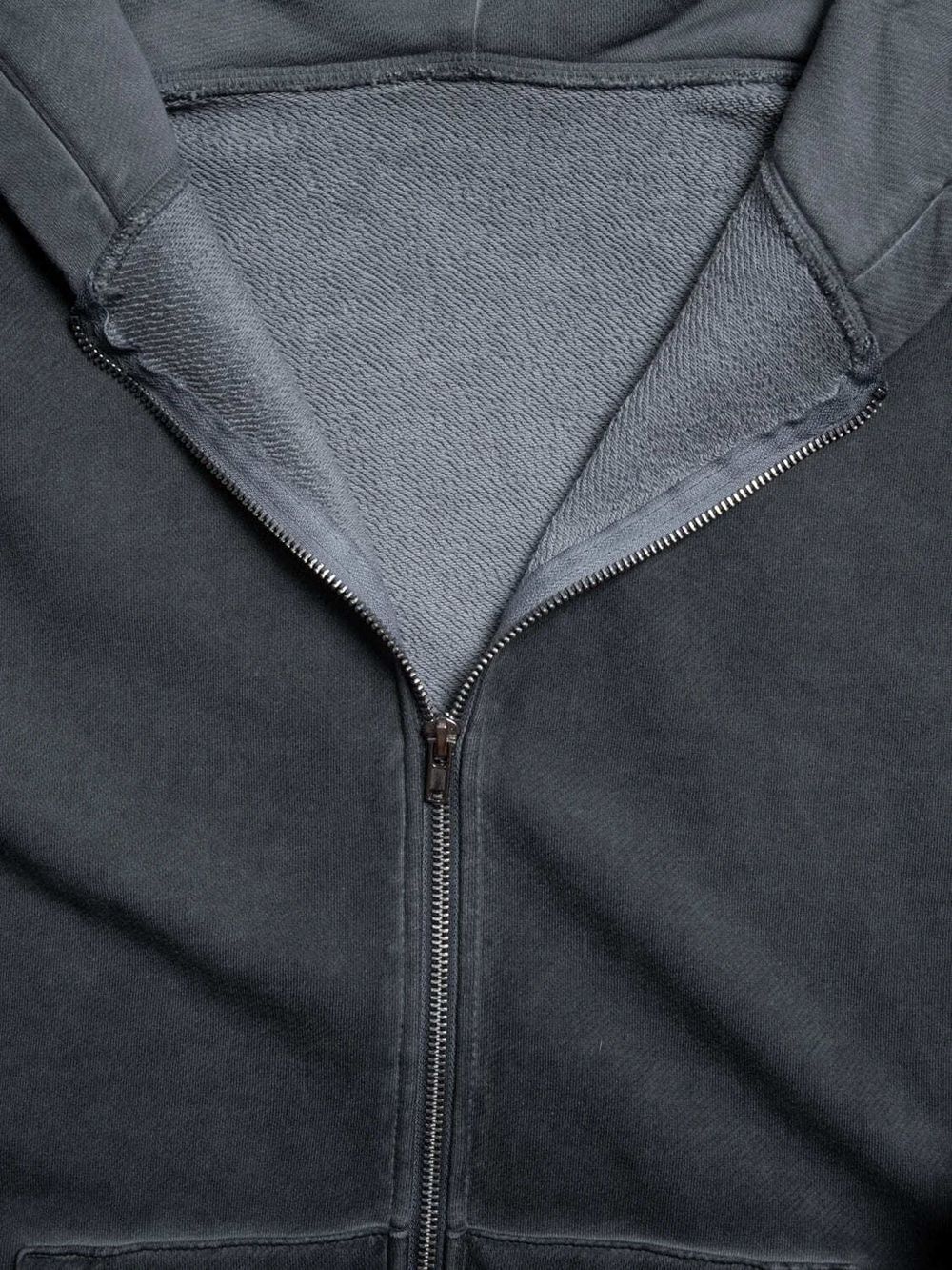 Худи Hardlunch Logo на молнии garment dye темно-серый