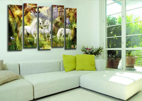 Модульная картина "Сказочные единороги"