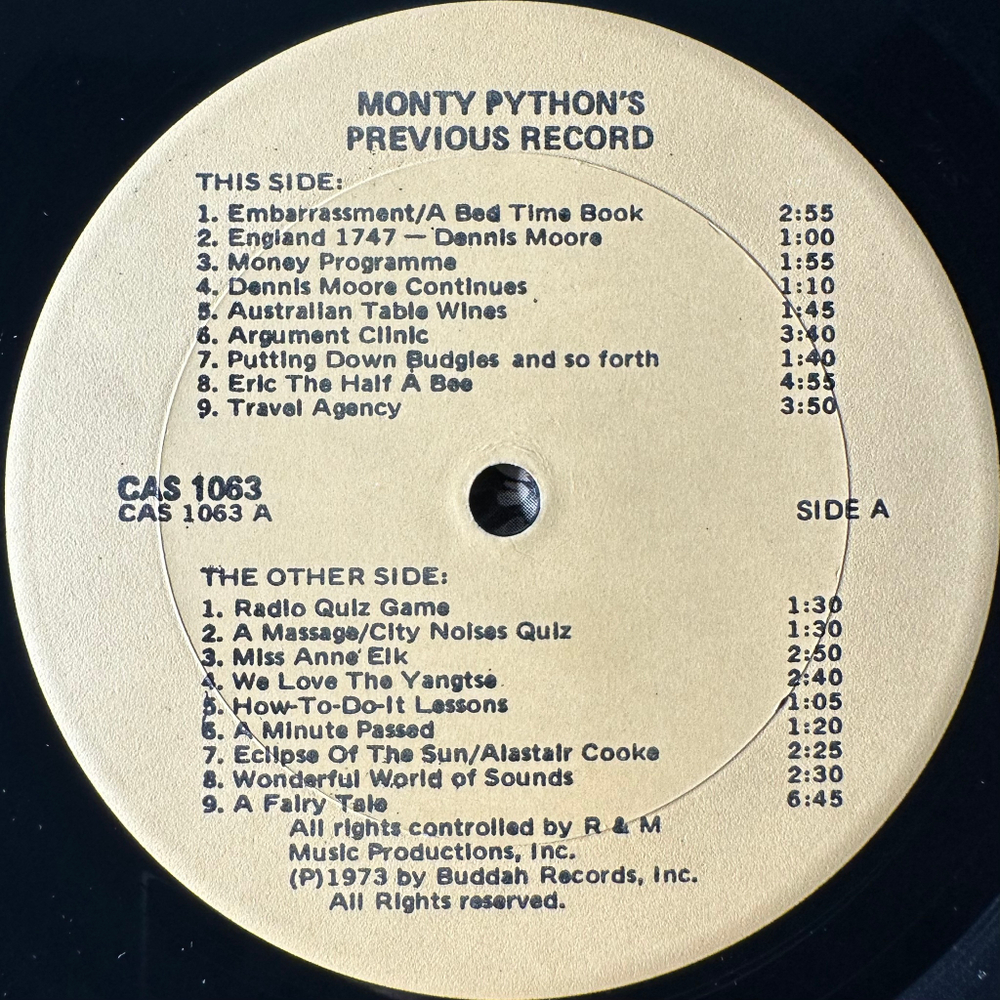 Monty Python ‎– Monty Python's Previous Record (США 1973г.)