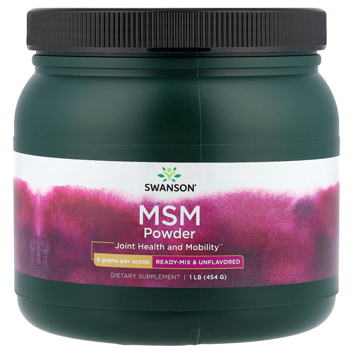 Swanson Vitamins, МСМ в порошке, готовая смесь и без добавок, 454 г (1 фунт)