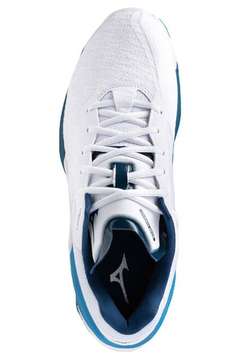 Мужские кроссовки для бадминтона/сквоша Mizuno Wave Stealth Neo - white/sailor blue/silver