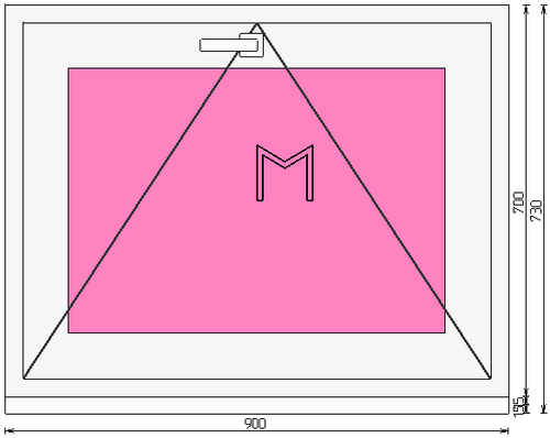 Пластиковое окно 700 х 900 фрамуга (форточка) ТермА Эко + Москитная сетка
