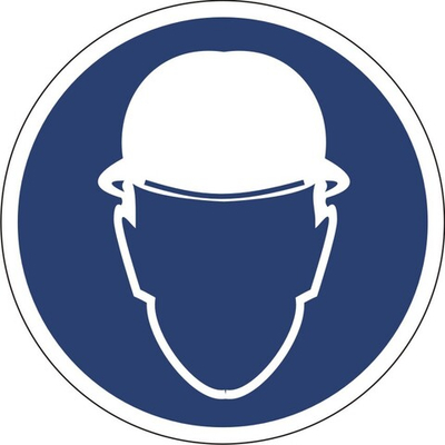 Знак "Работать в защитной каске"