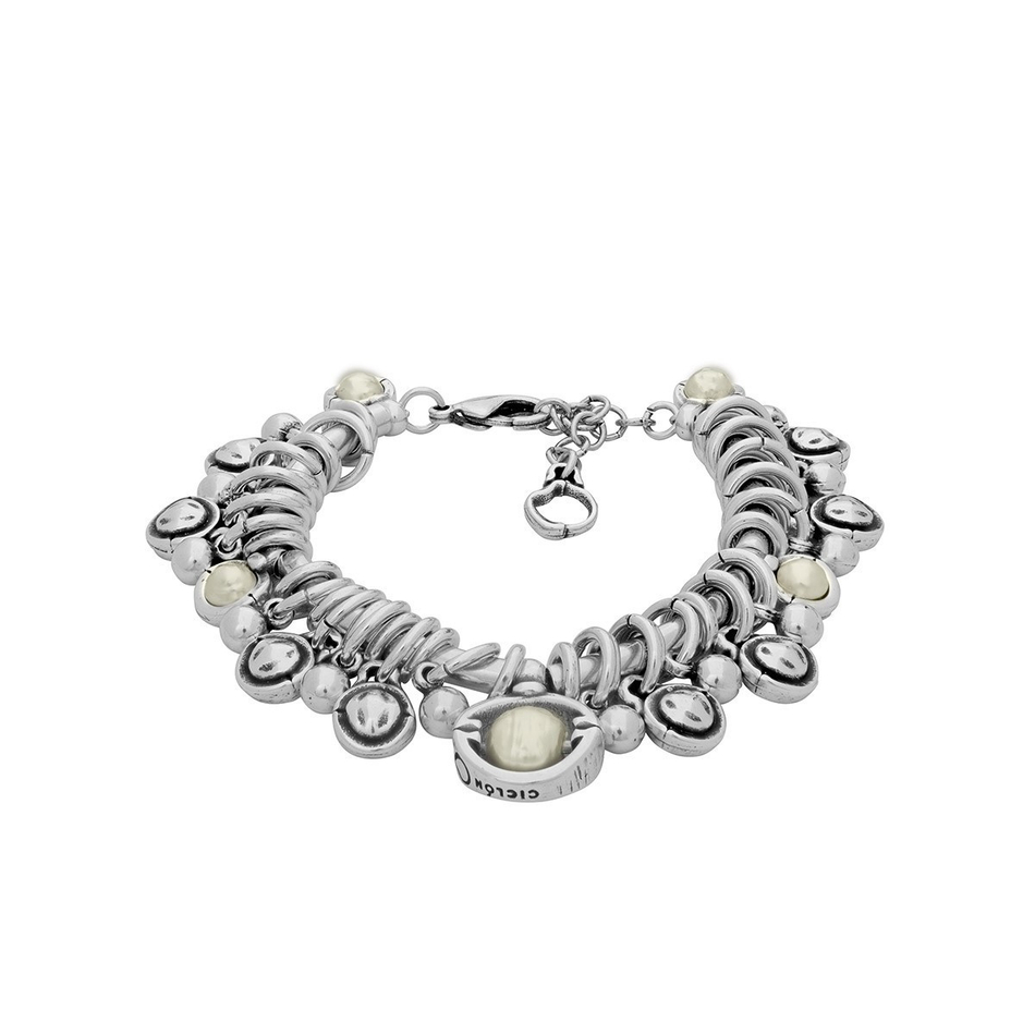 Браслет Ciclon Unique металлический с жемчуком Swarovski C211105-40-0 BW/S