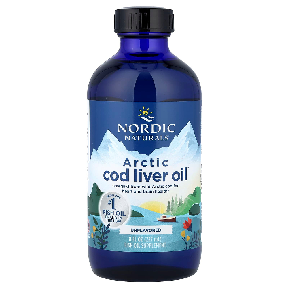 Nordic Naturals, Arctic Cod Liver Oil™, жир печени арктической трески, с нейтральным вкусом, 237 мл (8 жидк. унций)