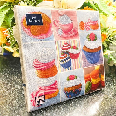 ВОЗДУШНЫЕ ПИРОЖНЫЕ  Салфетки 20л Bouquet Original, 2-х слойные*15шт