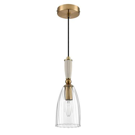 8284/1A SUSPENTIONI LN26 389 античная бронза/прозрачный, металл/керамика/стекло Подвес Е14 1*40W 220V DERBI