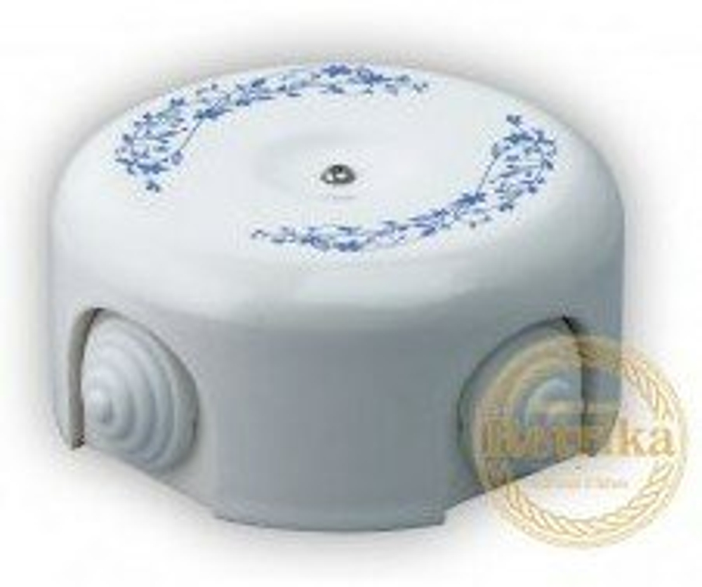 Распаячная коробка Декор синий №2 D-90 Retrika RR-090004 / Ø 90 мм