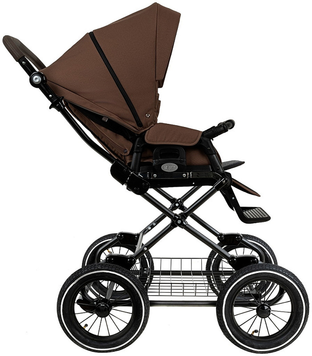 Детская коляска Roan Bass Next Classic d12 2.0 3 в 1 с автокреслом Tutis Elo Black BNC/81/2 Mocha Mousse/Black/руч.Cappuccino