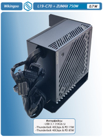Внешний корпус для видеокарты Wikingoo L19-C70 + ZUMAX 750W. Thunderbolt 3/4.