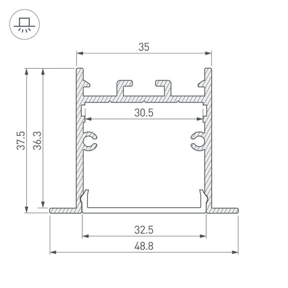 Профиль Arlight SL-LINIA49S-F-2000 ANOD BLACK 039389