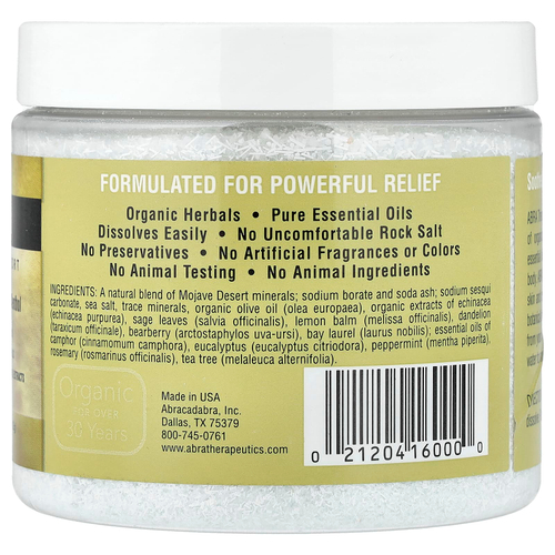 Abra Therapeutics, Для ванн от простуды и гриппа, камфора и ментол, 482 г (17 унций)