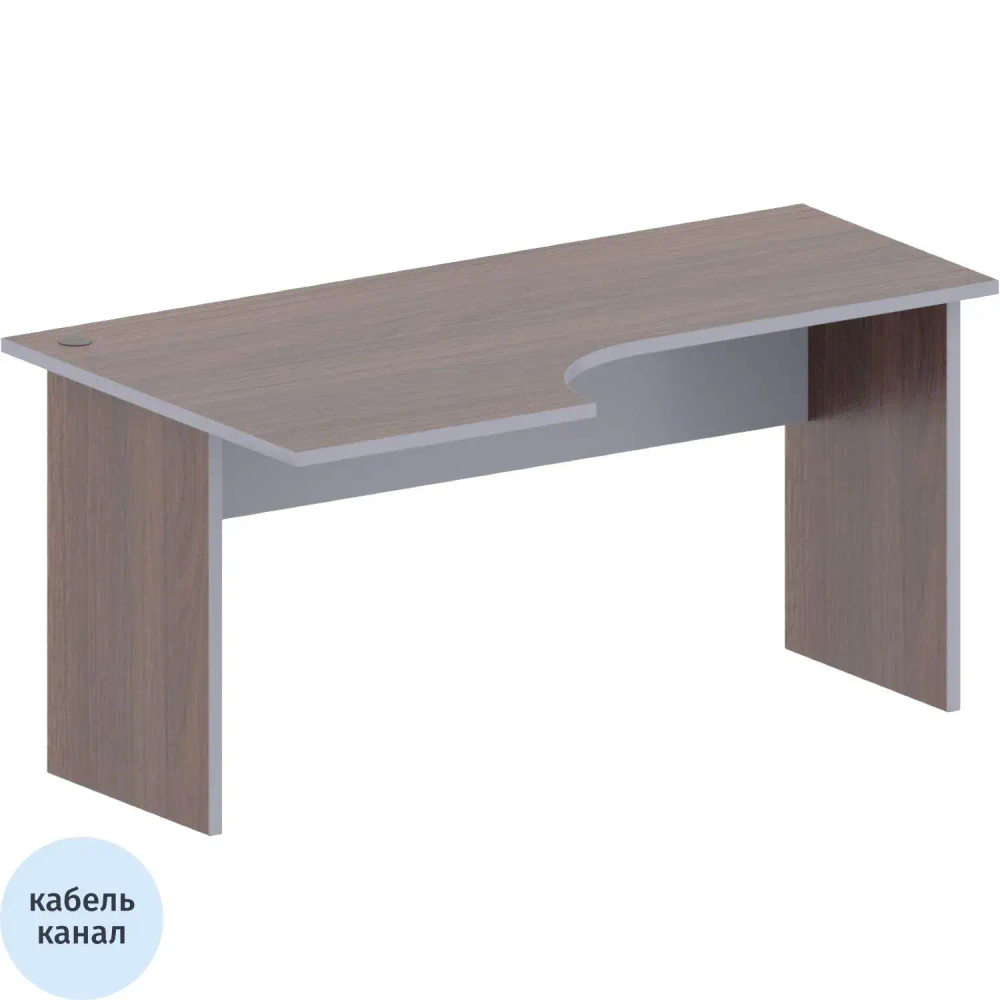 Стол Easy B левый (439,261) темный дуб/серый (560/570) Ш1600