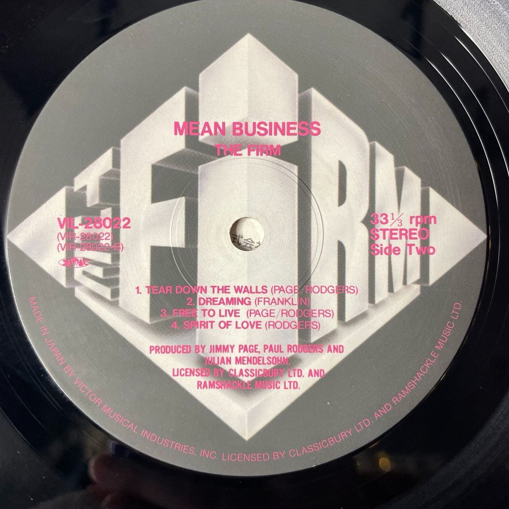 Винтажная виниловая пластинка LP The Firm Mean Business (Japan 1986) (No Obi) Fortune Hunter