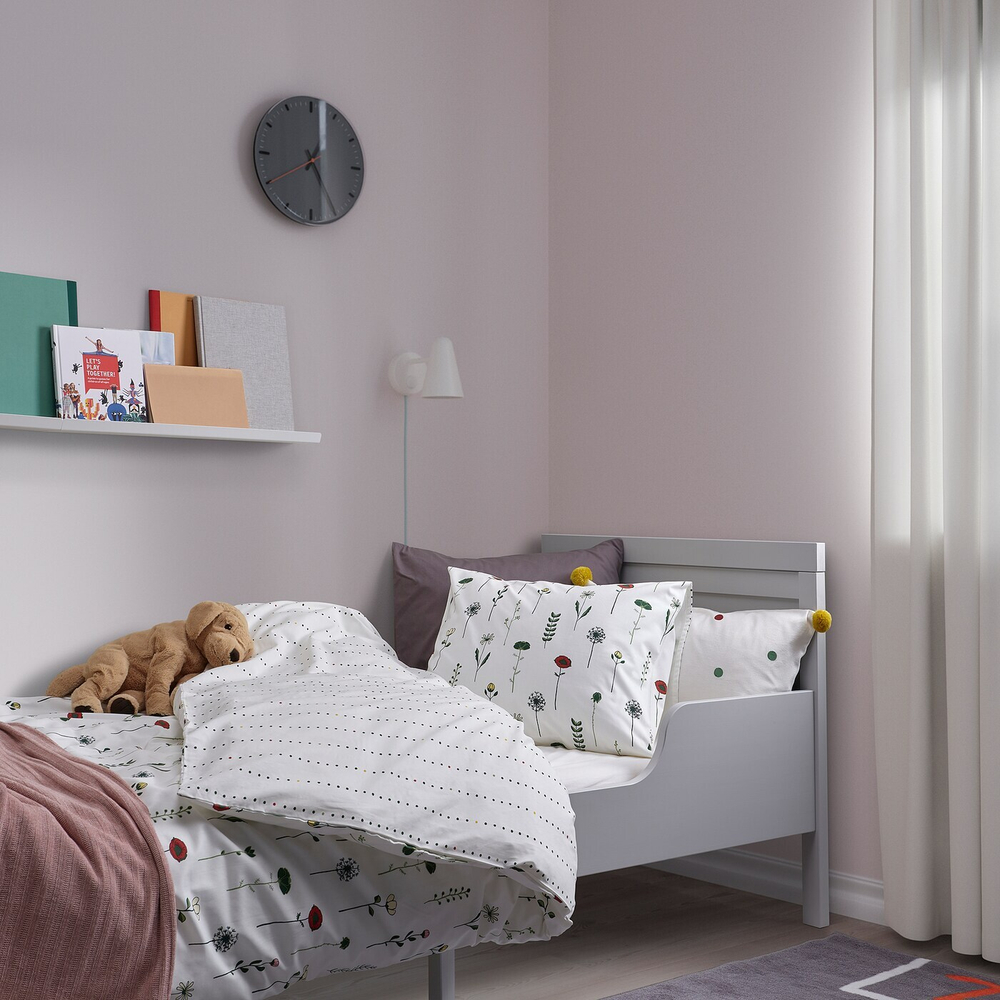 IKEA NATTSLÄNDA  (ИКЕА НАТТСЛÄНДА)  -  Пододеяльник и наволочка, многоцветный цветочный рисунок, 150x200/50x60 см