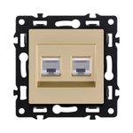 Розетка двойная Ethernet RJ45 Cat.6, золотой Kollinger Asthetik AS-018GD