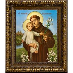 Антоний Падуанский святой. Икона на холсте.