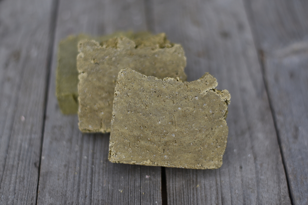 Банное мятное с солью, мыло