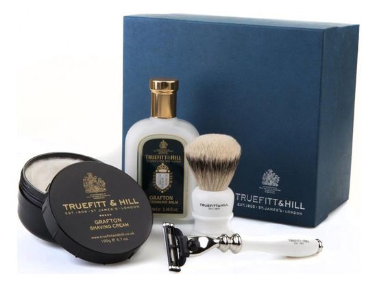 НАБОР GRAFTON (КРЕМ ДЛЯ БРИТЬЯ, ЛОСЬОН ПОСЛЕ БРИТЬЯ, БРИТВА, КИСТЬ) T&H