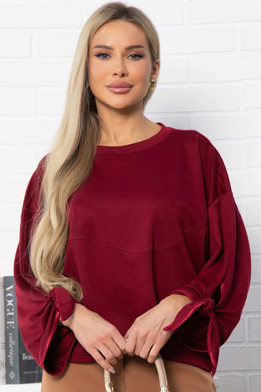 Джемпер с завязками Твист (бордовый) Б14867-10М LT Collection