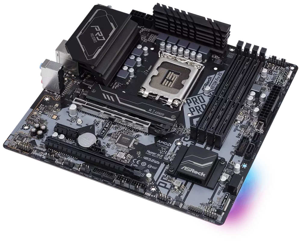 Материнская плата ASROCK H670M PRO RS, LGA 1700, Intel H610, mATX, RTL
