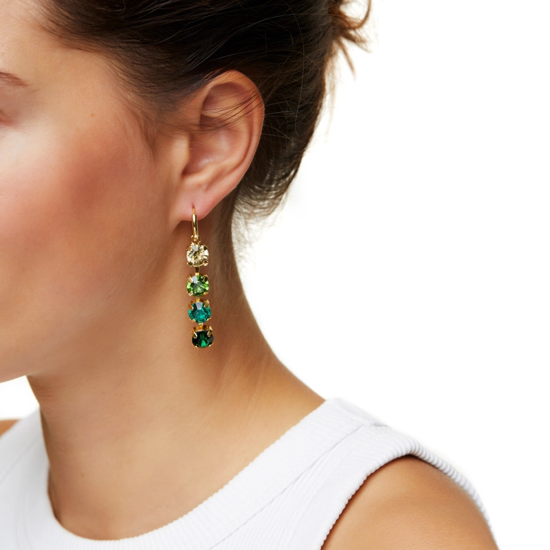 Серьги Большой Кристалл – Зеленые