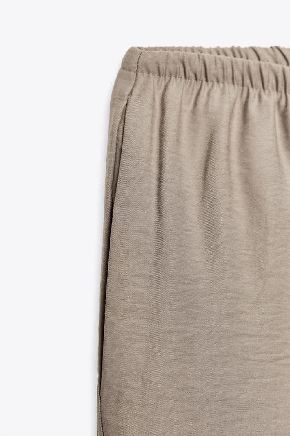 ZARA БРЮКИ ИЗ СТРУЯЩЕЙСЯ ТКАНИ, СЕРОВАТО-КОРИЧНЕВЫЙ