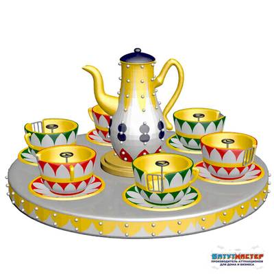 Карусель посуда «Калейдоскоп радости» 6 чашек, 12 мест, 7×7×3,5 м
