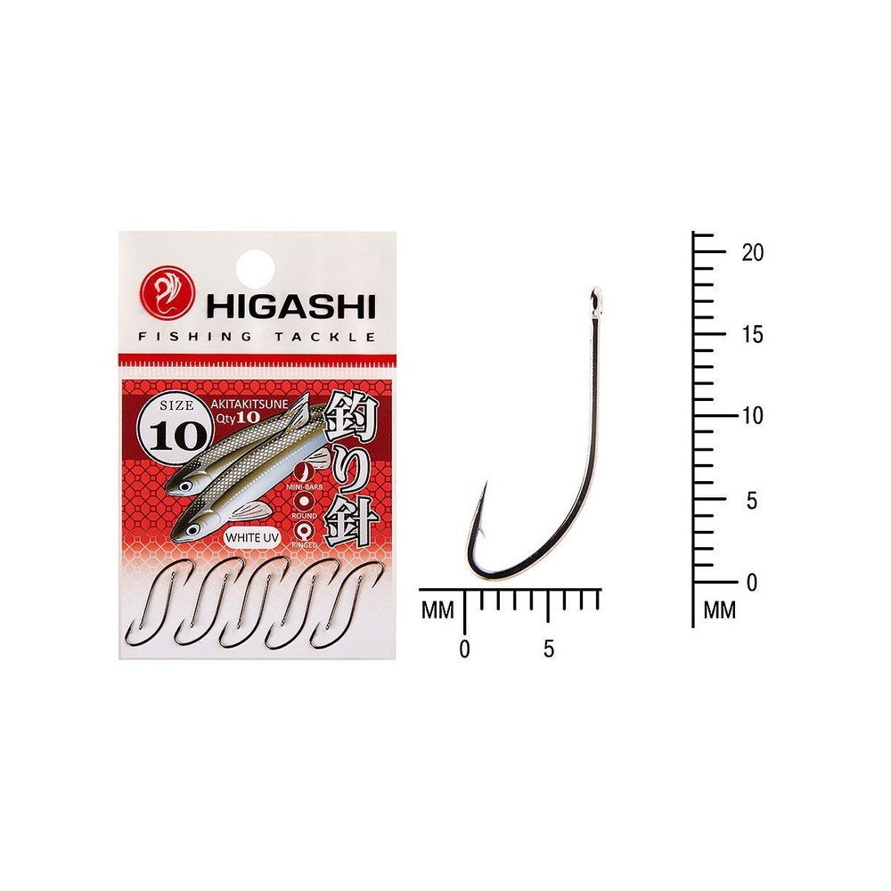 Крючок одинарный Akitakitsune ringed #1 White UV