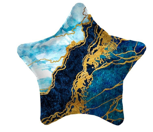 Шар звезда Синий мрамор