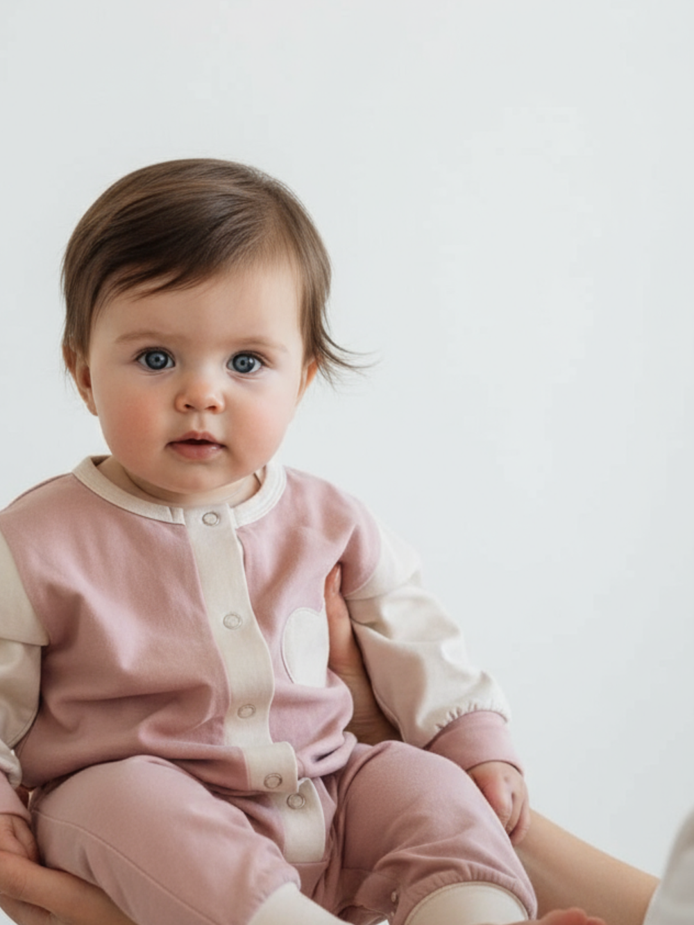 Комбинезон для новорожденного розовый с контрастными деталями