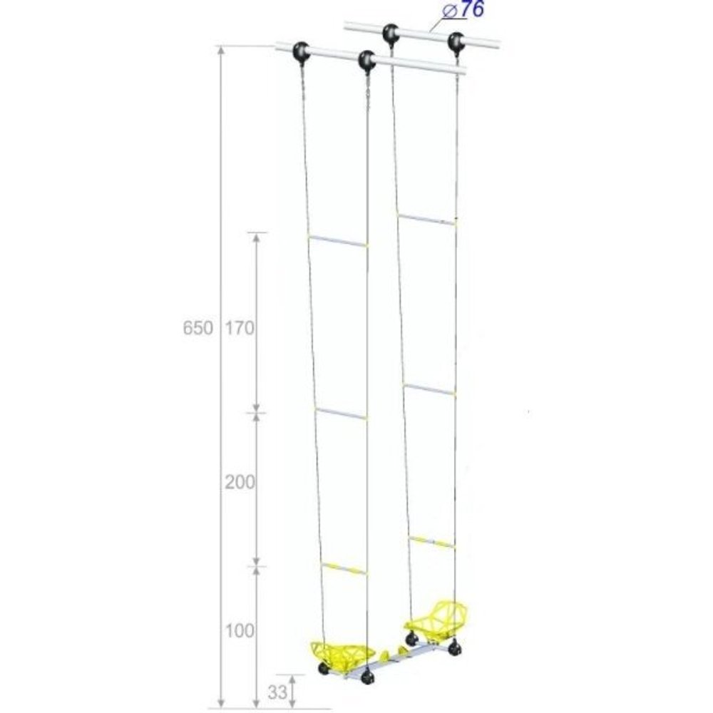 Качели парные усиленные непрозрачные высотой 650 см