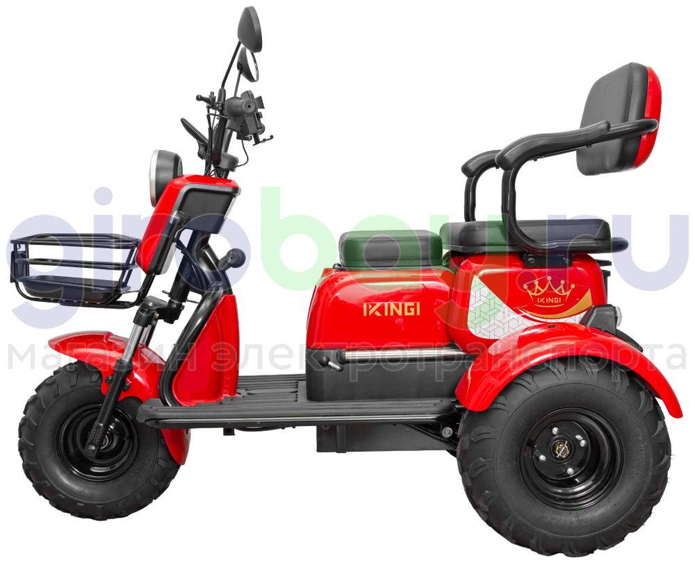 Электротрицикл IKINGI T3 Pro MAX 1000W (60V/30Ah) - Красный фото №6