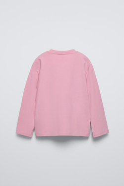 ZARA ФУТБОЛКА СВОБОДНОГО КРОЯ, РОЗОВЫЙ