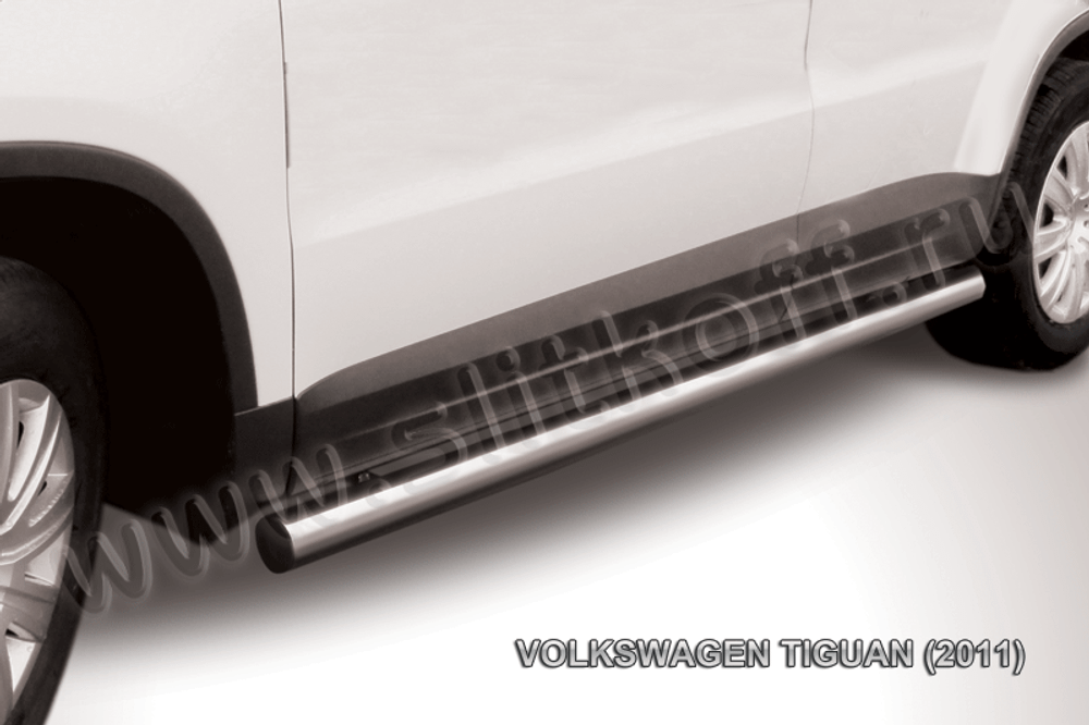Пороги из нержавейки Volkswagen Tiguan (2011-2016) d76 труба