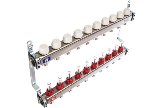 Коллектор STOUT 10 расходомеры нержавеющая сталь 27864