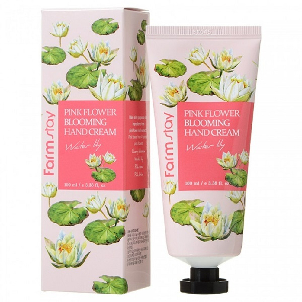 Крем для рук с экстрактом Водяной Лилии FarmStay Pink Flower Blooming Hand Cream Water Lily 100мл