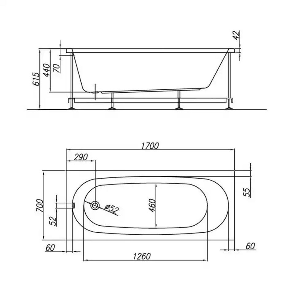 Ванна TAMIA 170x70 (1W28)