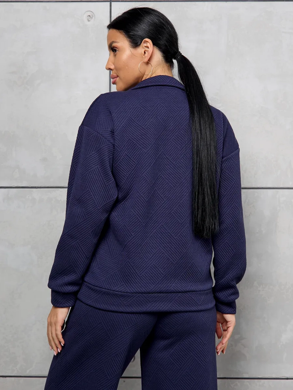 Спортивный костюм с брюками палаццо без начеса