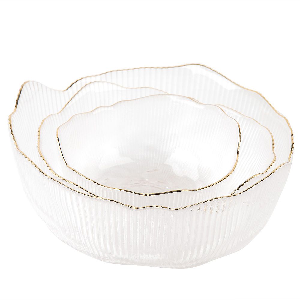 Салатник, набор 3шт. "Frost stripe" (белый) d=12,5/15,5/19см (стекло) (транспортная упаковка)