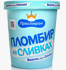 МОРОЖЕНОЕ ПЛОМБИР НА СЛИВКАХ ВЕДРО 430ГР ГРОСПИРОН