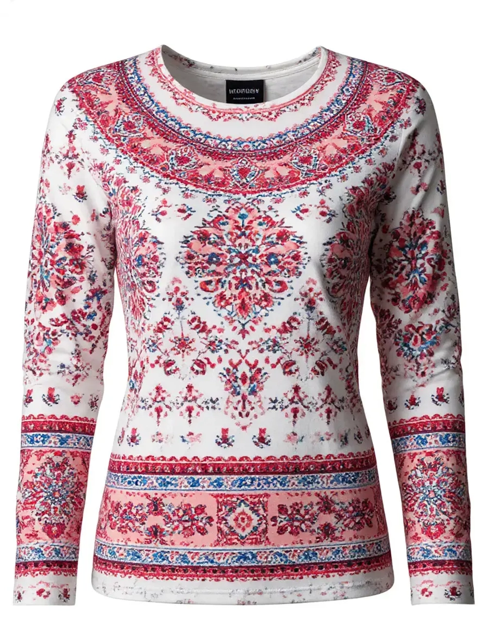 Лонгслив folk женский QOZA, красный , р. xs-l