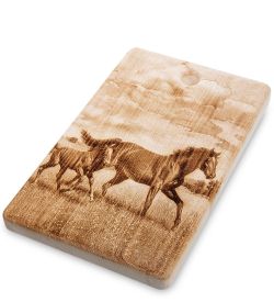 Народные промыслы КД-02/085 Доска разделочная средняя «Лошади»