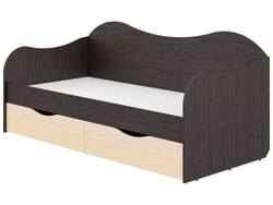 Кровать БОКС 90/2 с ящиками Венге/молоко
