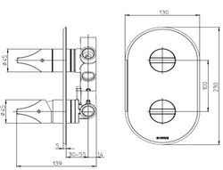 Bossini Apice смеситель монорычажный, универсальный, встраиваемый на 2-5 выходов, внешняя часть, без арт.Z00130, цвет белый матовый