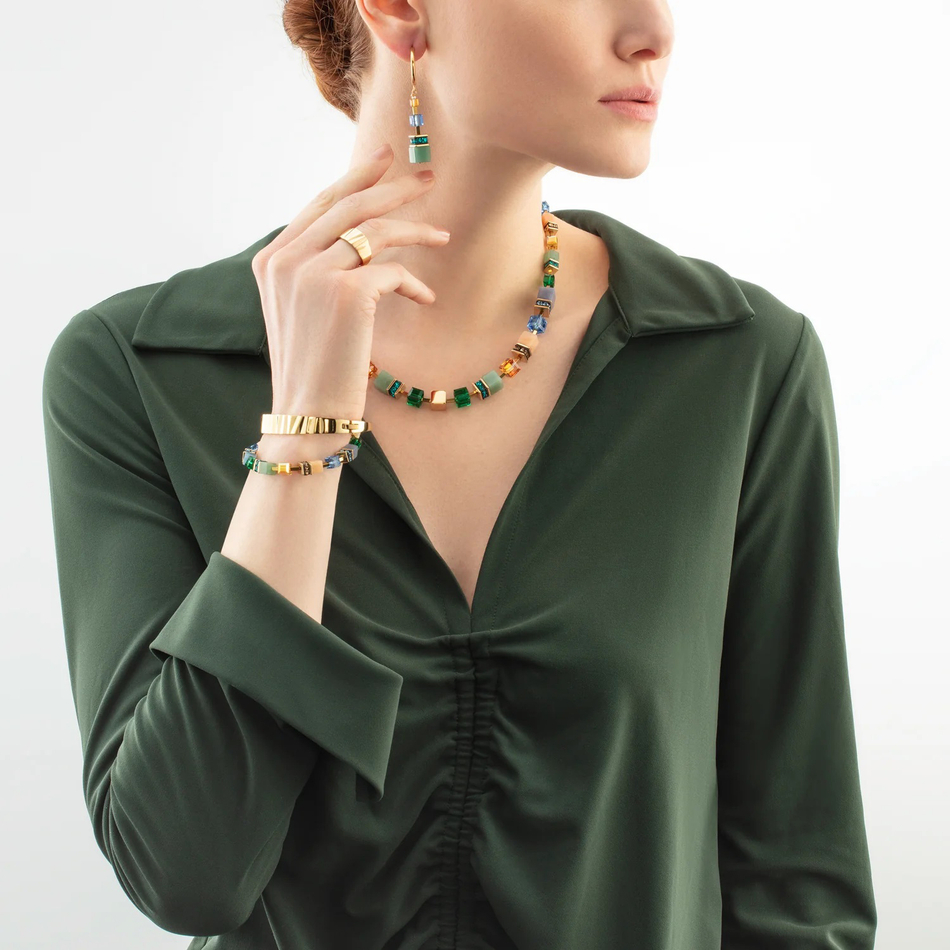 Серьги Coeur de Lion Green-Blue-Peach 3039/21-0551