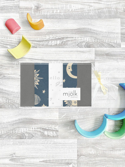 Набор платочков-слюнявчиков Mjölk Солнце и Луна NEW